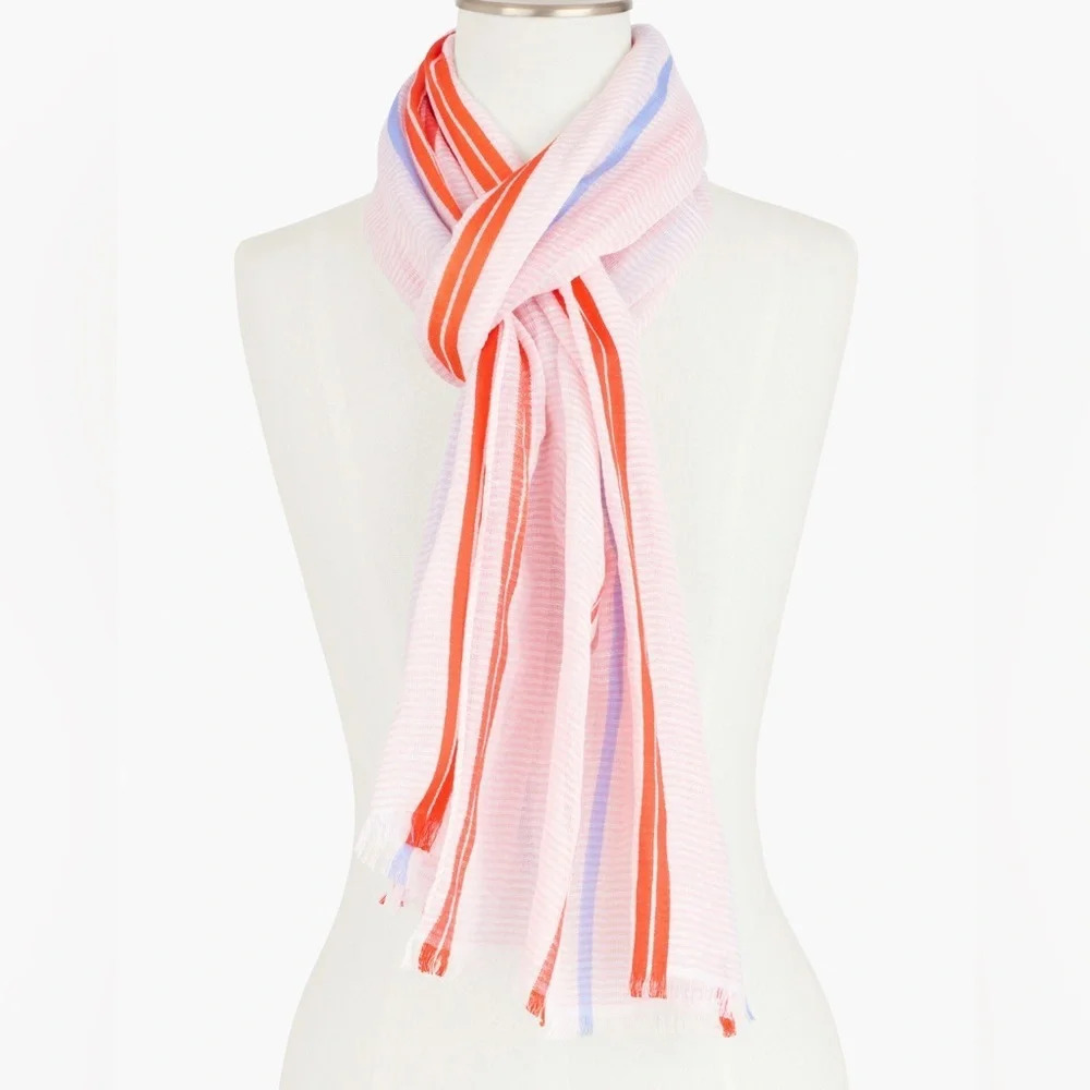 TALBOTS CHEERFUL STRIPE OBLONG SCARF, NWT